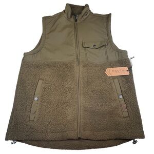New Dakota Grizzly Vest Men's Large Cumberland Sherpa Gorpcore Full Zip Pockets
